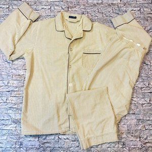 Men's Medium Pajama Set 100% Cotton Pinstripe Sleepwear